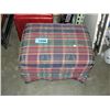Image 1 : Plaid pattern footstool ottoman