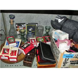 Shelf lot of collectables, misc and decorative