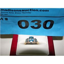 14k gold topaz and diamond ring