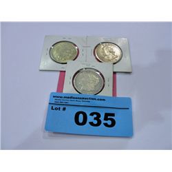 3x immitation american one dollar silver coins