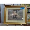Image 1 : Framed golden lab with 2 black lab pup print
