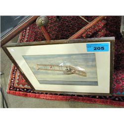 Framed early aviation air plane print