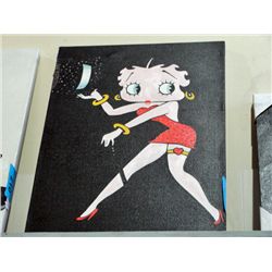 Oil on canvas transfer print Betty Boop in red