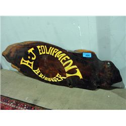 Large burl advertisment sign