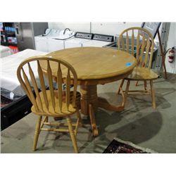Round single pedastol dining table with jack knife