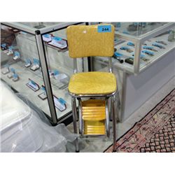 Vintage 1950s chrome with yellow vinyl padded