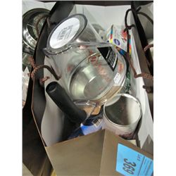 Brown store bag filled with brand new assorted