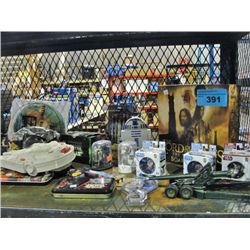 Shelf lot of assorted collectors toys; star wars