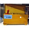 Image 1 : Wooden box full of assorted knitting collectables