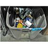 Image 1 : Plastic storage bin container filled with assorted