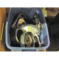 One plastic storage bin filled with new bakers