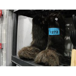 Faux fur covered winter rubber boot