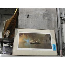 Framed spitfire war plane print
