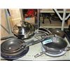 Image 1 : Shelf lot of assorted pots and pans