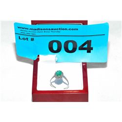 10Kt Gold Emerald and Diamond ring