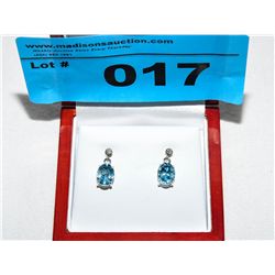 Genuine Topaz 7 Diamond earrings