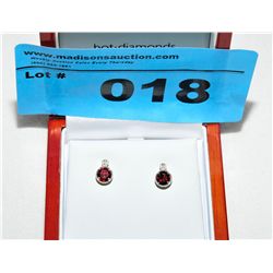 Garnet & Diamond Earrings