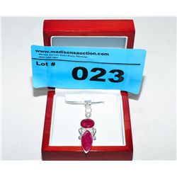 Sterling Silver Ruby & Pearl necklace