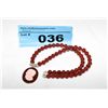 Image 1 : 925 Silver & Red Onyx Shell Cameo Necklace