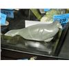 Image 1 : Inuit  grey ardulite stone carving - seal,