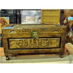 Oriental wood carved trunk