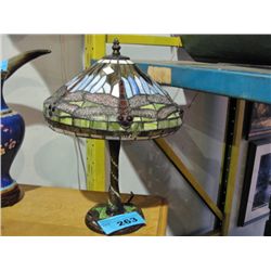 Tiffany style leaded stained glass dragonfly table