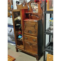 Early 1900s quartersewn oak side by side drop