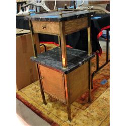 Black marble and brass telephone table