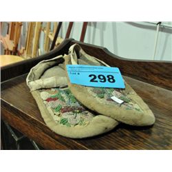 Pair of beaded native mochasins