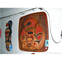 West coast native wood carved decorative wall