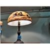 Image 1 : Tiffany style painted glass shade table lamp