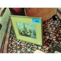 Framed print; sailing ships