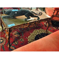 Early 1900s carved mahogany coffee table