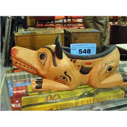 Reproduction west coast native wood carved wolf