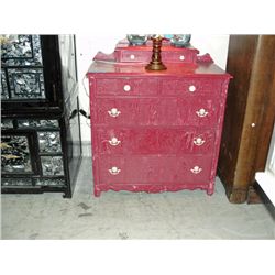 Crackle painted 6 drawer dresser