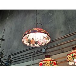 Tiffany style leaded stained glass hanging lamp