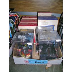 One box of assorted star wars action figure sets