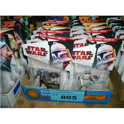 One box of assorted starwars action figures