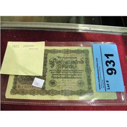 1922 german bank note