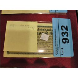 1922 german bank note