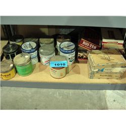 Shelf lot of assorted tobacco tins and cigar boxes