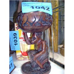 Exotic wood carved aboriginal figurine