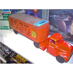 Vintage tin toy strutco cattle farm truck and