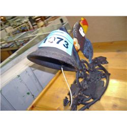 Cast metal rooster farm bell