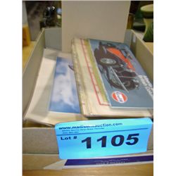 Box of assorted vintage maps, pictures, etc