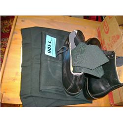 Pair of military boots and pants