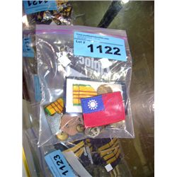 Bag of assorted military sew on medals pins and