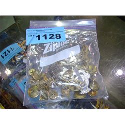 Bag of assorted military pins and buttons