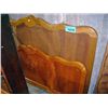 Image 1 : Queen size oak bed; headboard footboard and rails