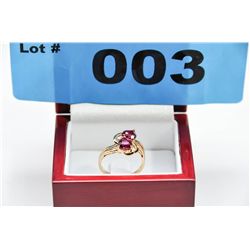 10kt gold garnet and ruby ring